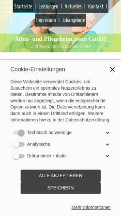 Vorschau der mobilen Webseite www.aph-stein.de, Alten- und Pflegeheim Stein GmbH