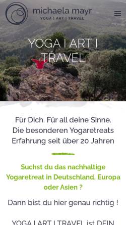 Vorschau der mobilen Webseite www.michaela-mayr.de, YOGA I ART I TRAVEL