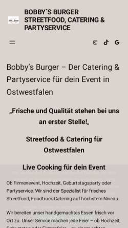 Vorschau der mobilen Webseite www.bobbys-burger.de, Bobby´s Burger