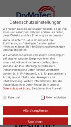 Vorschau der mobilen Webseite www.drymatec.de, Drymatec GmbH