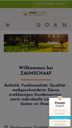 Vorschau der mobilen Webseite www.zaunschaaf.de, Zaunschaaf