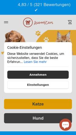 Vorschau der mobilen Webseite www.askmy4cats.de, Askmy4Cats