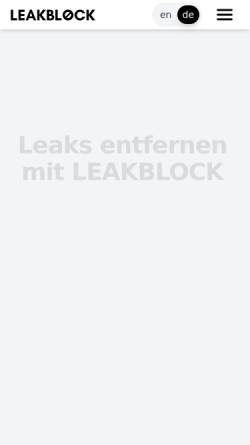 Vorschau der mobilen Webseite leakblock.io, LEAKBLOCK