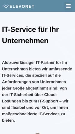 Vorschau der mobilen Webseite www.elevonet.com, ElevoNet GmbH