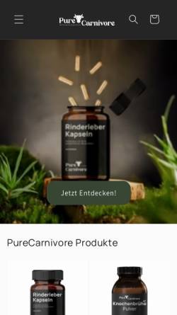 Vorschau der mobilen Webseite www.purecarnivore.de, PureCarnivore