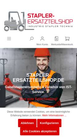 Vorschau der mobilen Webseite stapler-ersatzteilshop.de, IST-Service