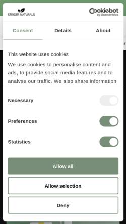 Vorschau der mobilen Webseite steiger-naturals.de, Steiger Naturals