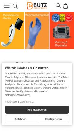 Vorschau der mobilen Webseite www.butz-medizintechnik.de, Butz Medizintechnik GmbH