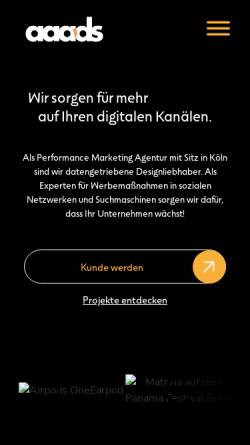 Vorschau der mobilen Webseite aaads.de, AAADS®