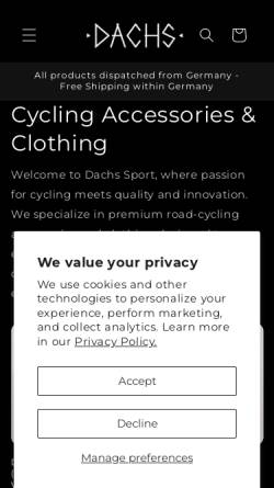 Vorschau der mobilen Webseite www.dachs-sport.com, Dachs Sport