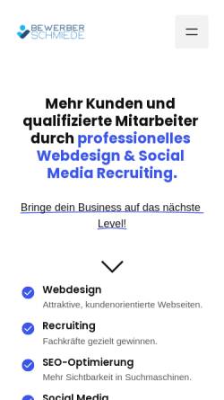 Vorschau der mobilen Webseite bewerberschmiede.de, Bewerberschmiede