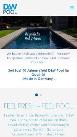 Vorschau der mobilen Webseite www.duw-pool.de, Debes & Wunder GmbH & Co. KG