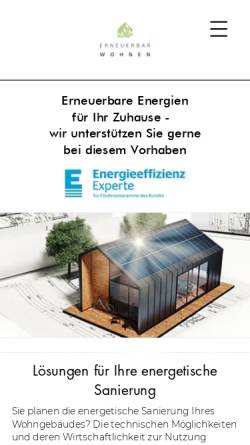 Vorschau der mobilen Webseite www.erneuerbar-wohnen.de, Erneuerbar Wohnen 4M GmbH