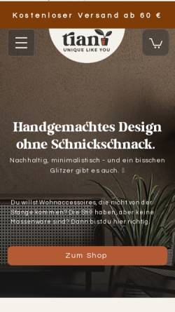 Vorschau der mobilen Webseite www.iam-tian.de, Tian