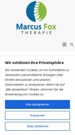 Vorschau der mobilen Webseite therapie-fox.de, Marcus Fox Therapie