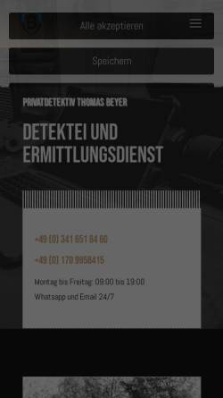Vorschau der mobilen Webseite detektei-beyer.de, Detektei Beyer - Detektiv mit Konzept