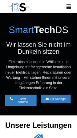 Vorschau der mobilen Webseite www.smarttechds.de, SmartTechDS Elektroinstallation