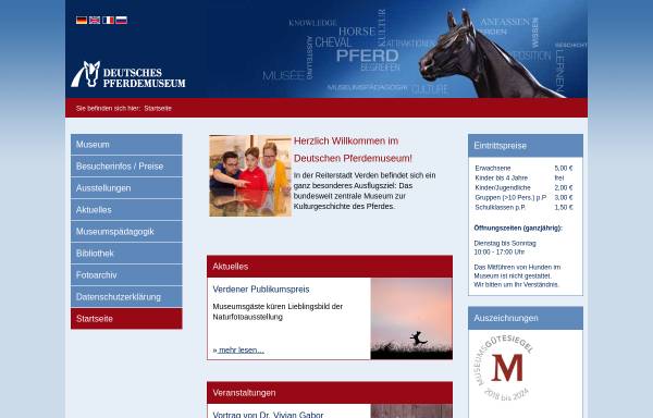 Vorschau von www.dpm-verden.de, Deutsches Pferdemuseum