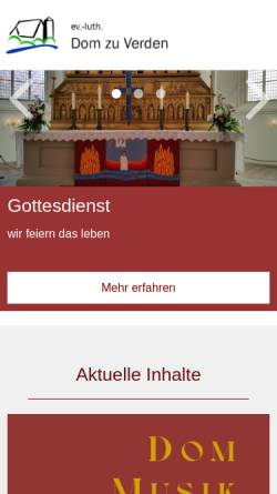 Vorschau der mobilen Webseite www.dom-verden.de, Domgemeinde Verden