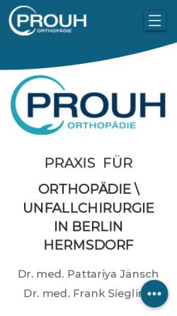 Vorschau der mobilen Webseite www.prouh-orthopaedie.de, Praxis PROUH
