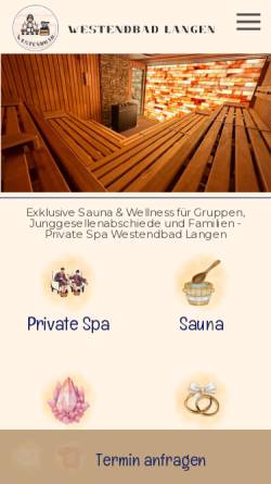 Vorschau der mobilen Webseite www.westendbad-langen.de, Sauna Westendbad Langen