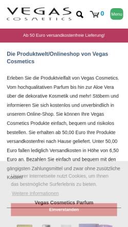 Vorschau der mobilen Webseite vegas-cosmetics-parfum.de, Vegas Cosmetics - Torben Magnussen