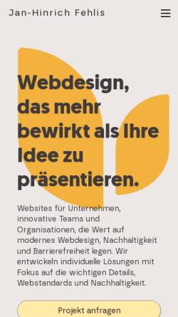Vorschau der mobilen Webseite janfehlis.de, Jan-Hinrich Fehlis – Webdesign