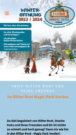 Vorschau der mobilen Webseite www.magicpark-verden.de, Magic Park Verden GmbH
