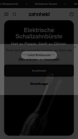 Vorschau der mobilen Webseite zahnheld.de, Zahnheld