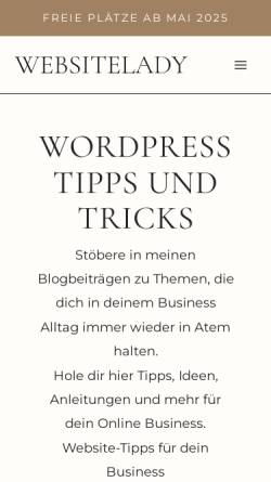 Vorschau der mobilen Webseite websitelady.de, Websitelady
