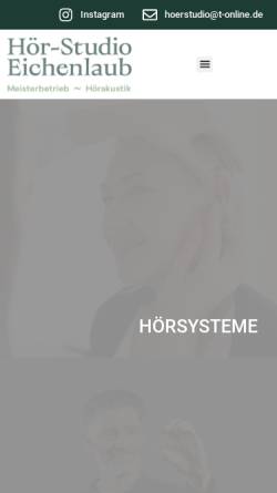Vorschau der mobilen Webseite www.hoerstudio-eichenlaub.de, Hör-Studio Eichenlaub