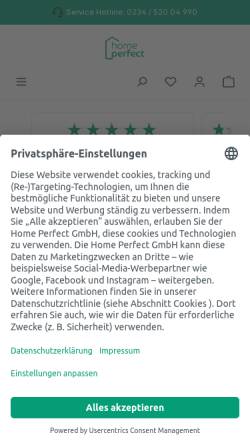Vorschau der mobilen Webseite homeperfect.de, Home Perfect GmbH
