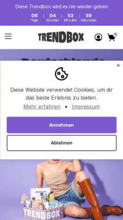 Vorschau der mobilen Webseite trend-box.de, Trendbox