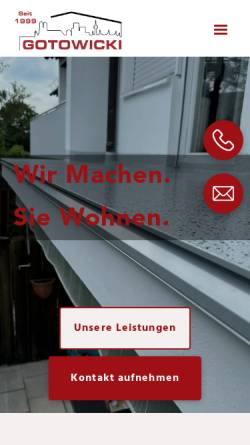 Vorschau der mobilen Webseite www.gotowicki.de, Gotowicki Bau GmbH