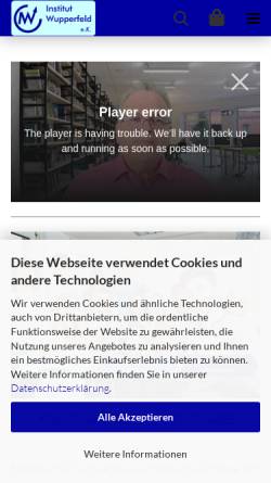 Vorschau der mobilen Webseite shop.iw-beratung.de, Institut Wupperfeld e.K.