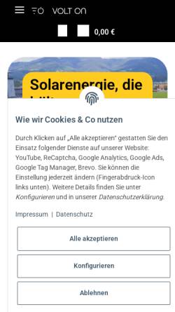 Vorschau der mobilen Webseite shop.volt-on.de, Volt On GmbH