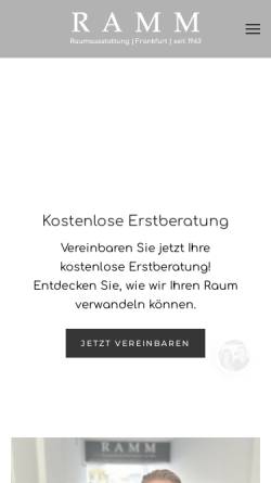 Vorschau der mobilen Webseite www.ramm-raumgestaltung.de, Raumgestaltung Tilo Ramm GmbH & Co. KG
