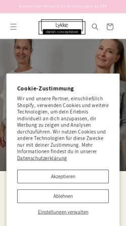 Vorschau der mobilen Webseite www.lykkeconceptstore.de, Lykke Danish Conceptstore