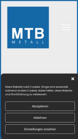 Vorschau der mobilen Webseite mtb-metall.de, MTB-Metall