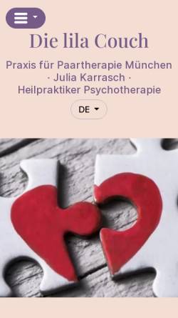 Vorschau der mobilen Webseite praxis-jkarrasch.de, Die lila Couch - Praxis für Paartherapie