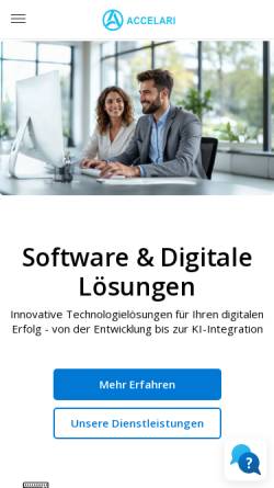 Vorschau der mobilen Webseite development.accelari.com, ACCELARI Development Ltd. & Co. KG