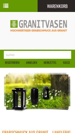 Vorschau der mobilen Webseite www.granitvasen.de, Granitvasen