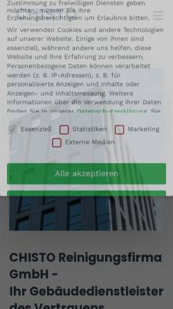 Vorschau der mobilen Webseite chisto-reinigungsfirma.de, CHISTO Reinigungsfirma GmbH