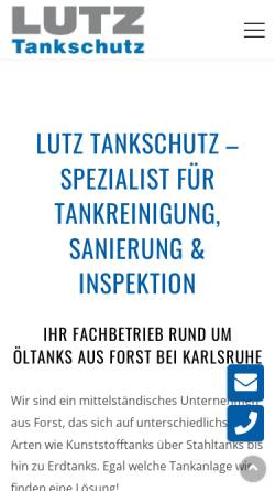 Vorschau der mobilen Webseite www.lutz-tankschutz.de, Lutz Tankschutz