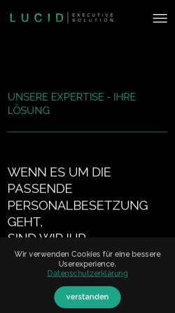 Vorschau der mobilen Webseite www.lucidsolution.de, LUCID EXECUTIVE SOLUTION GmbH & Co. KG