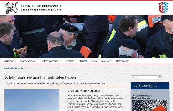 Vorschau von www.feuerwehr-vetschau.de, Freiwillige Feuerwehr