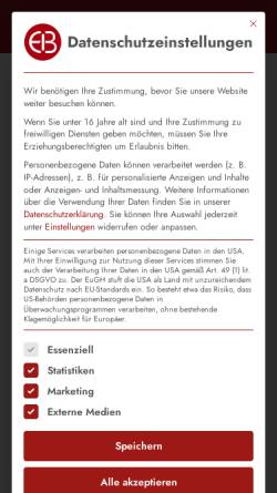 Vorschau der mobilen Webseite www.eubia.de, EuBiA GmbH
