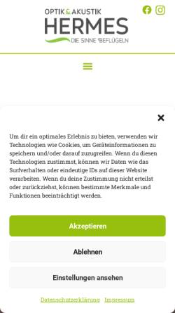 Vorschau der mobilen Webseite hermes-optik-akustik.de, Optik & Akustik Thomas Hermes GmbH
