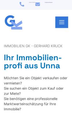 Vorschau der mobilen Webseite www.ImmobilienGK.de, Immobilien GK Gerhard Kruck