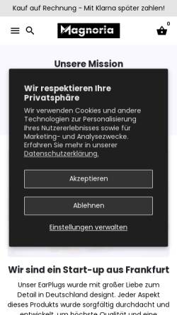 Vorschau der mobilen Webseite magnoria.de, Magnoria
